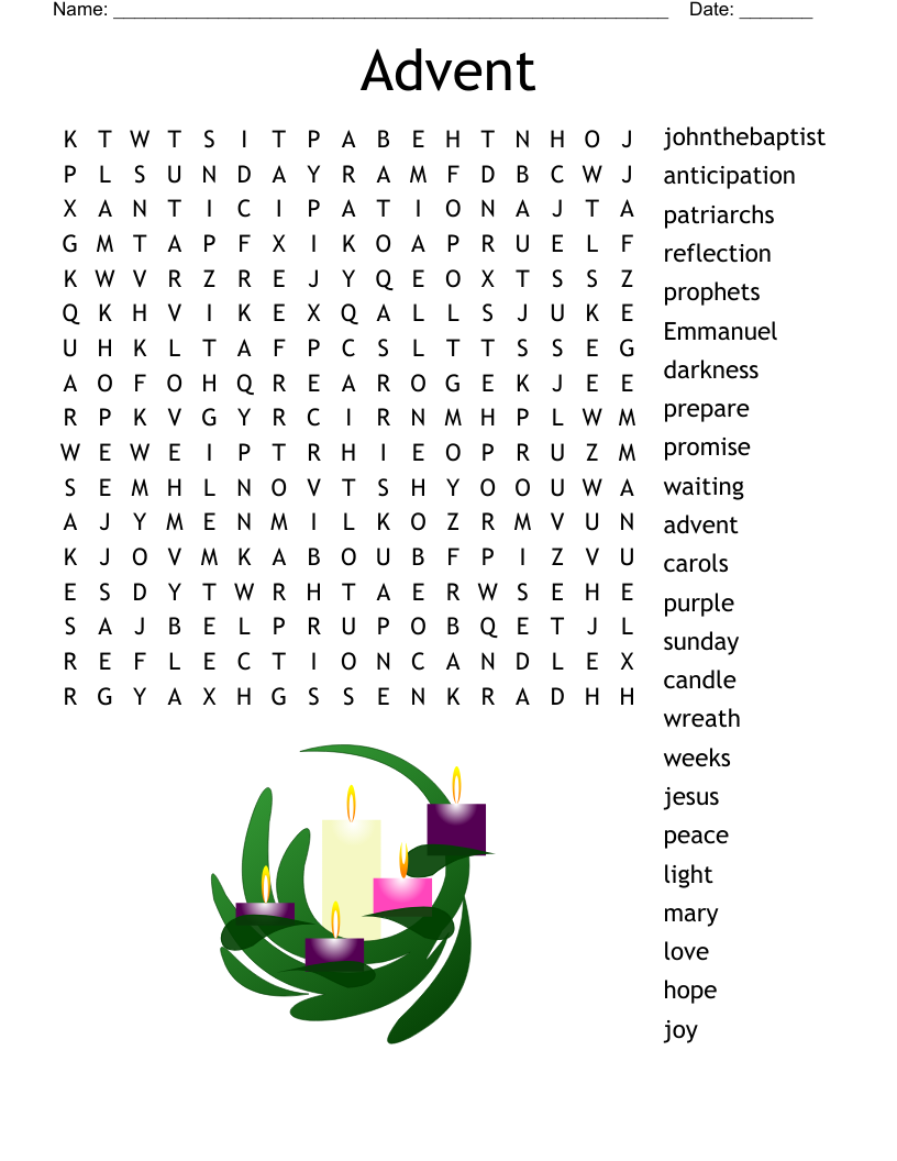 Advent Christmas Crossword WordMint