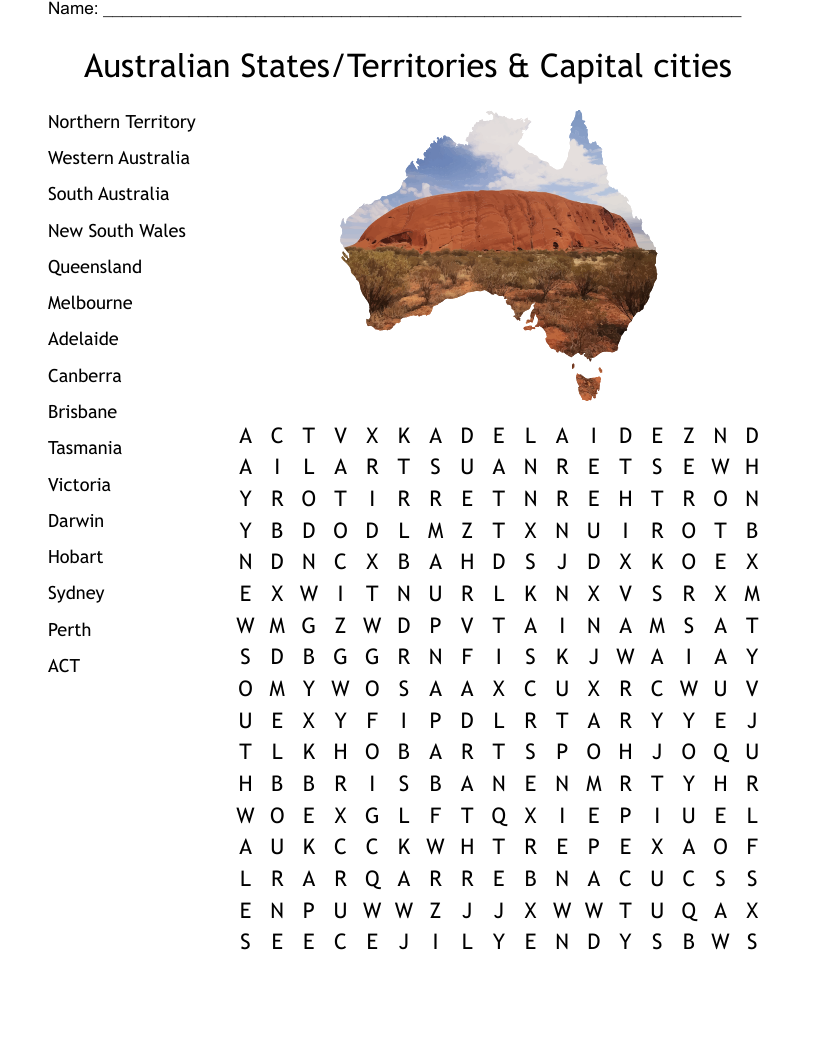 Australia Crossword WordMint