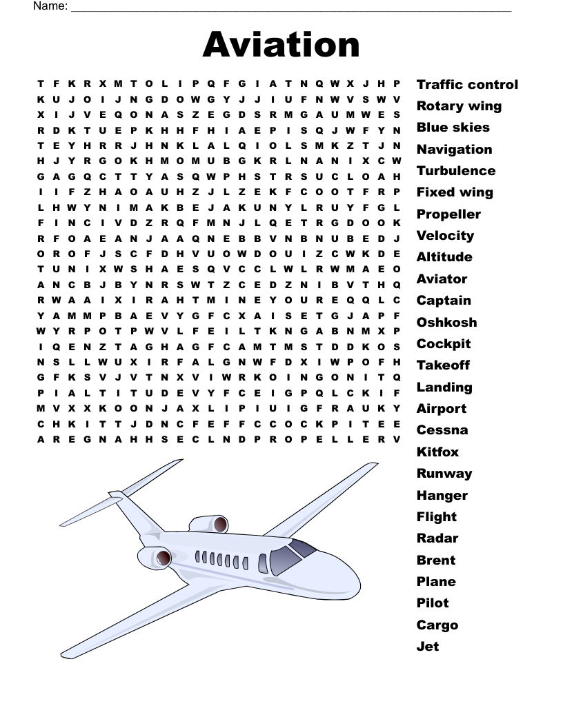 Aviation Crossword WordMint