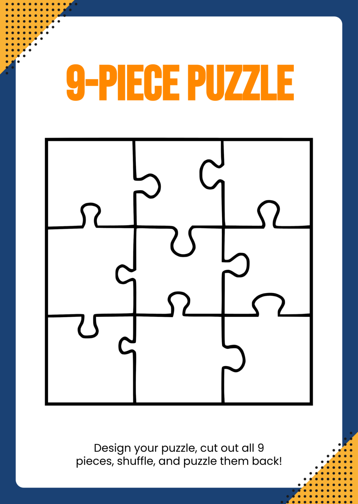 Free 9 Piece Puzzle Template To Edit Online