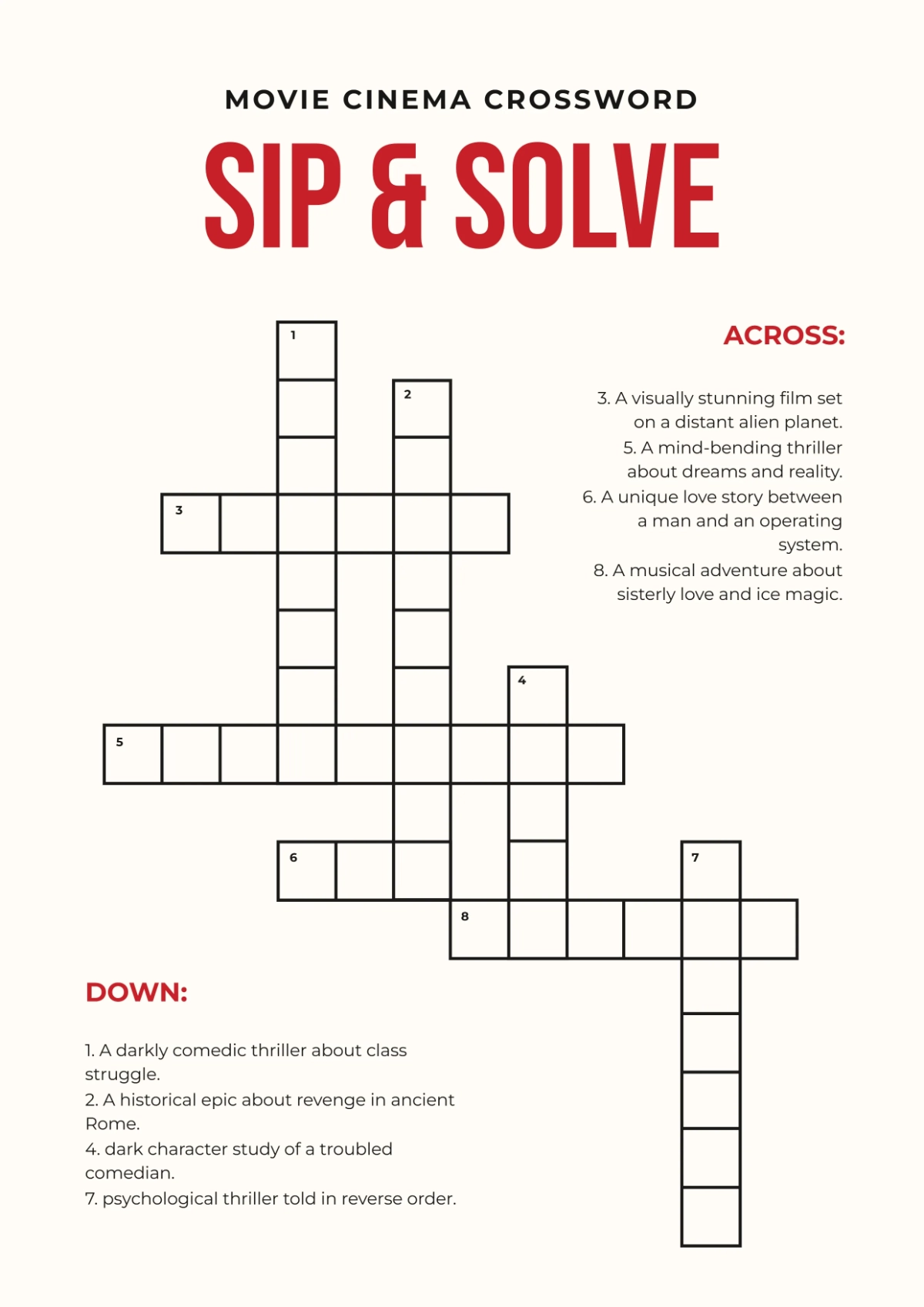 Free Mini Crossword Puzzle For Friends Template To Edit Online