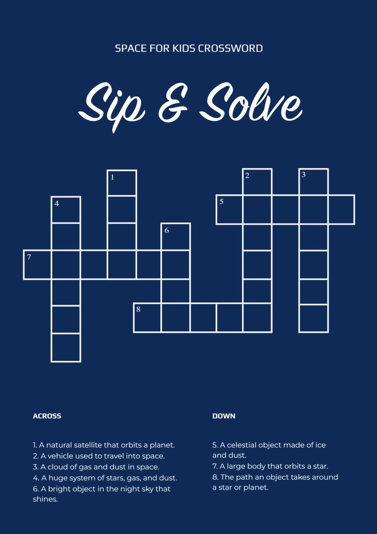Free Printable Mini Crossword For Kids Template To Edit Online