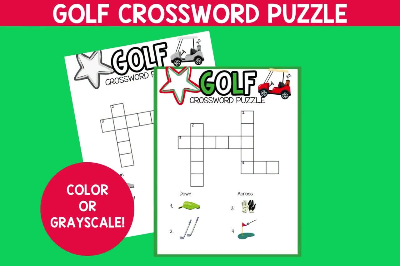 Golf Crossword Puzzle Printable Golf Party Games Golf Tournament Games For Kids And Adults Golf Activities Crossword For Golf Lovers Etsy New Zealand