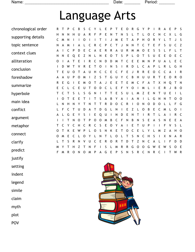 Grade 6 ELA Spelling Words And Vocabulary Crossword Puzzle WordMint