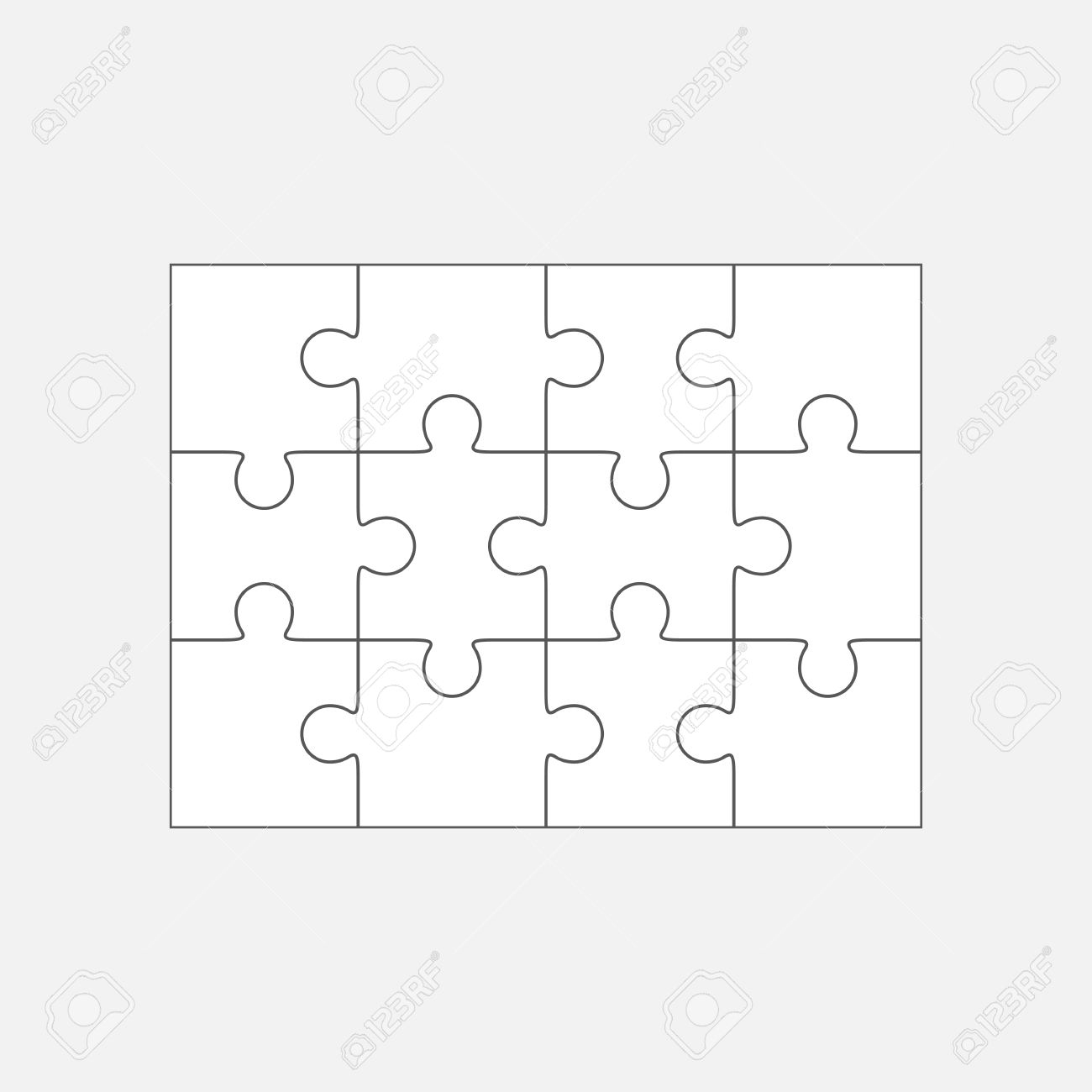Jigsaw Puzzle Vector Blank Simple Template 4x3 Twelve Pieces Royalty Free SVG Cliparts Vectors And Stock Illustration Image 45010872 