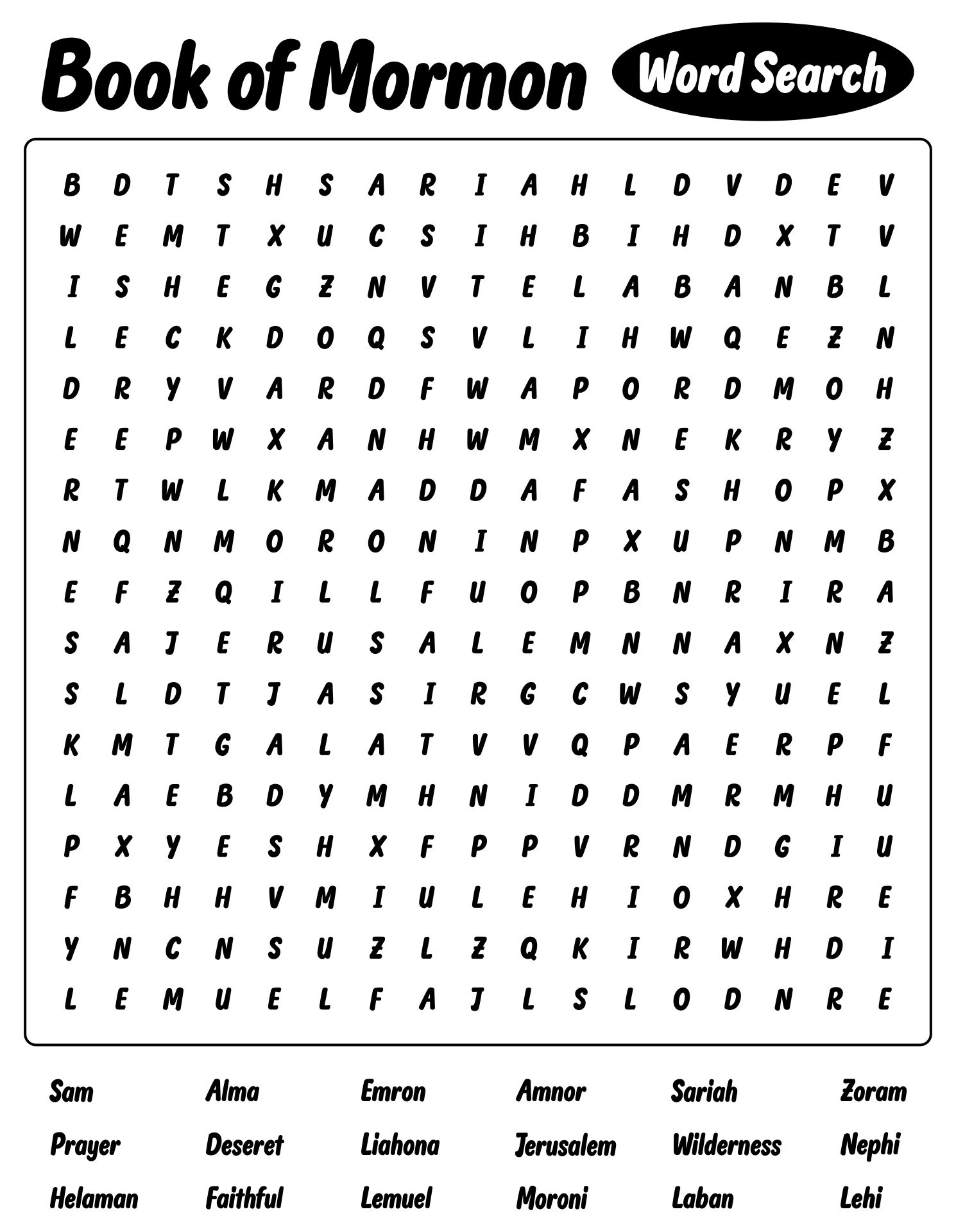 LDS Word Search Puzzles 12 Free PDF Printables Printablee