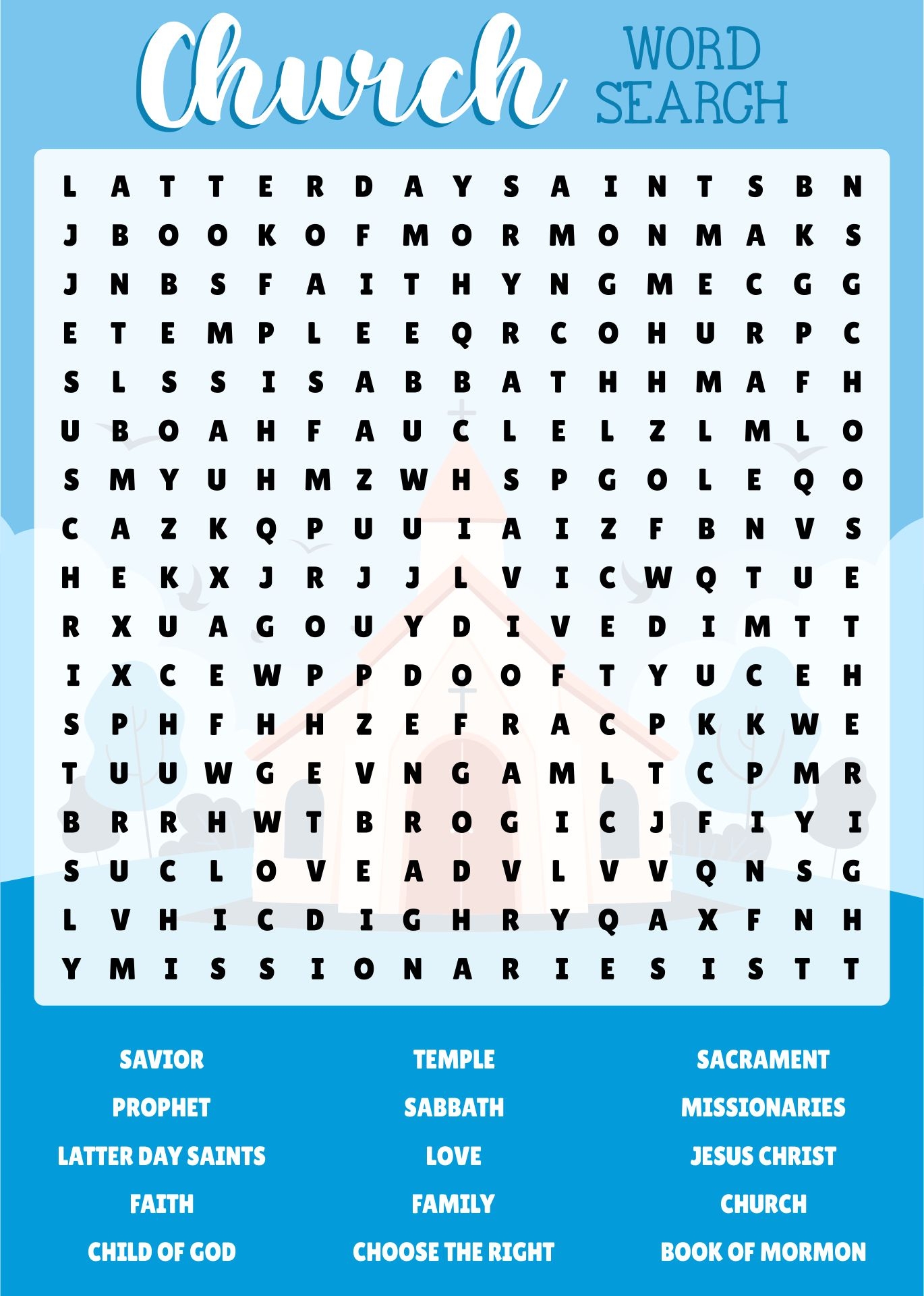 LDS Word Search Puzzles 12 Free PDF Printables Printablee