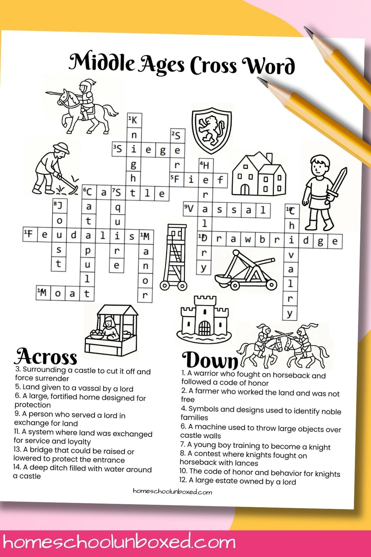 Middle Ages Crossword Puzzle Free Printable Answer Key 