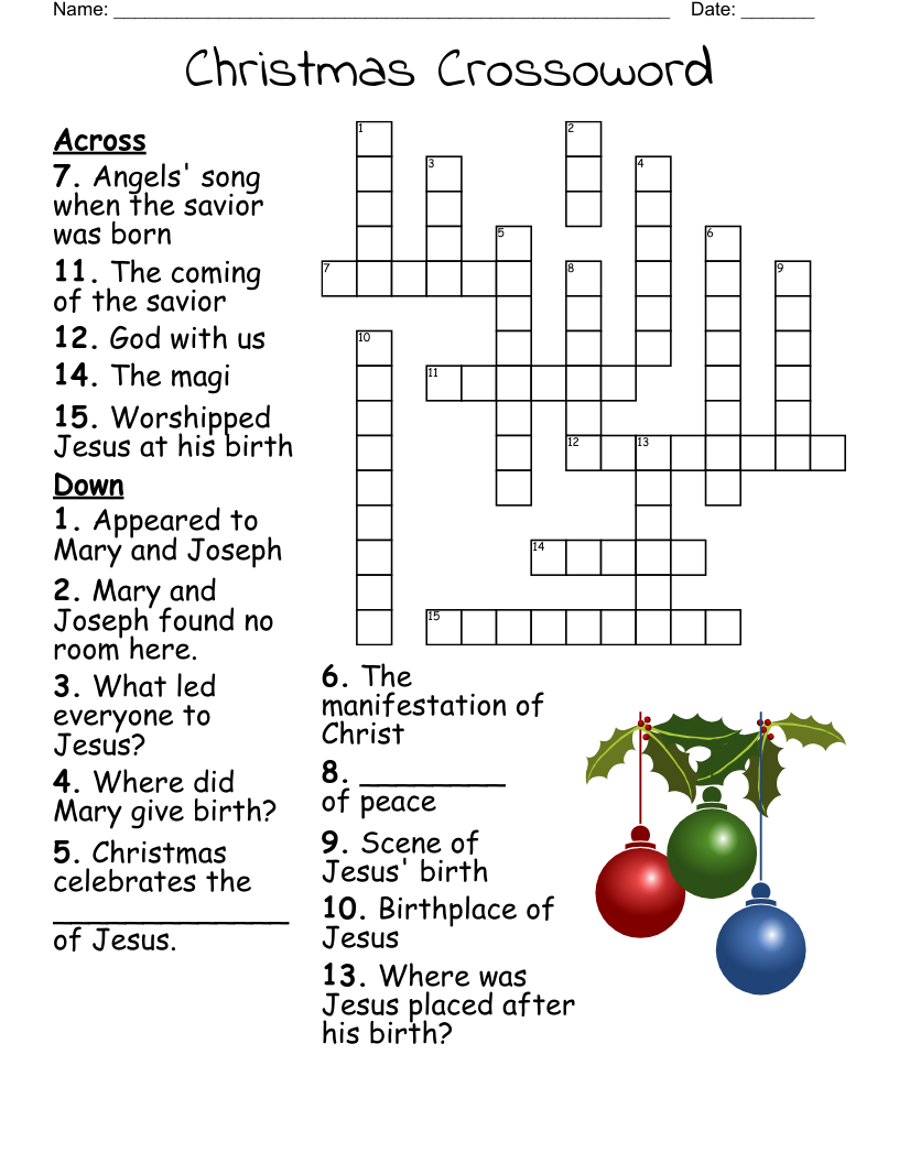 Nativity Crossword WordMint