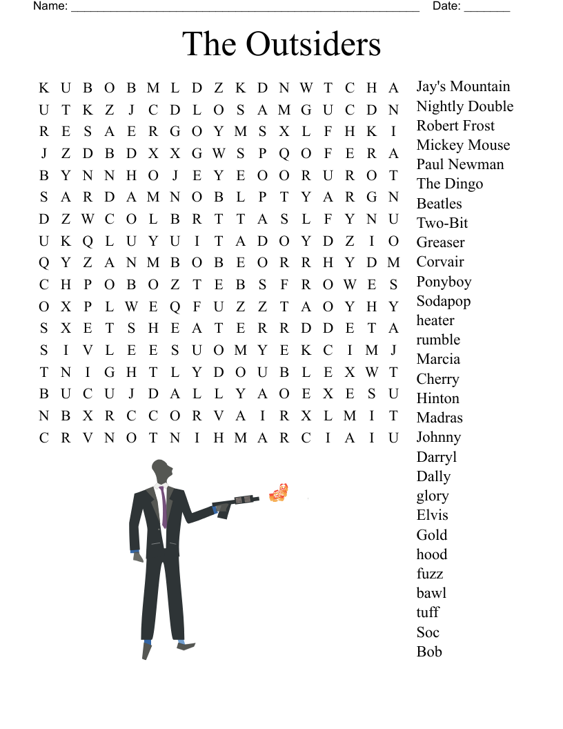 The Outsiders Characters Crossword WordMint