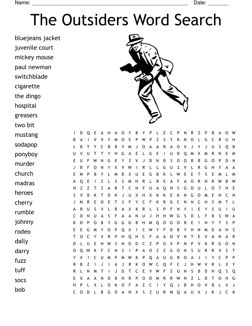 The Outsiders Characters Crossword WordMint