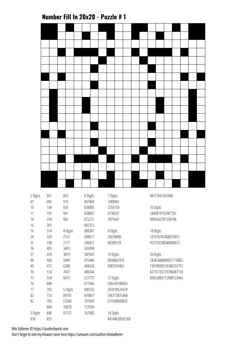 100 Number Fill In Puzzles Volume 4 PRINTABLE DOWNLOADABLE Puzzles By Nilo