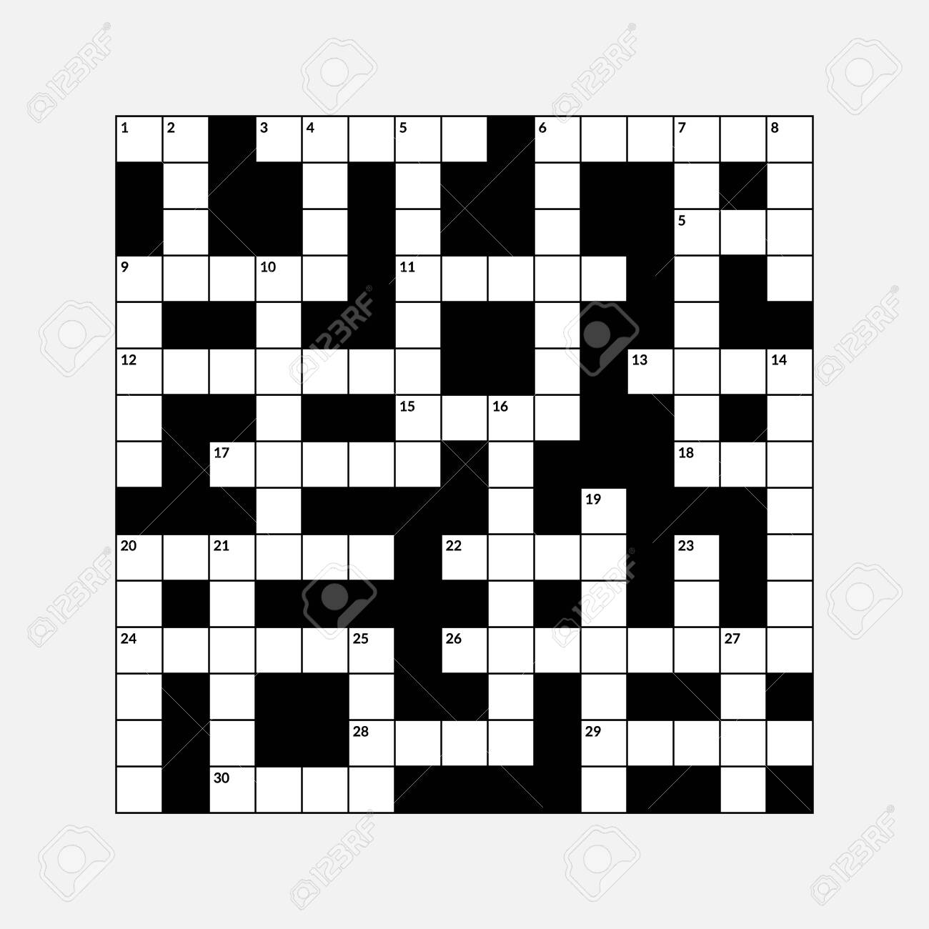15x15 Crossword Puzzle Vector Illustration Empty Squares Royalty Free SVG Cliparts Vectors And Stock Illustration Image 131753305 