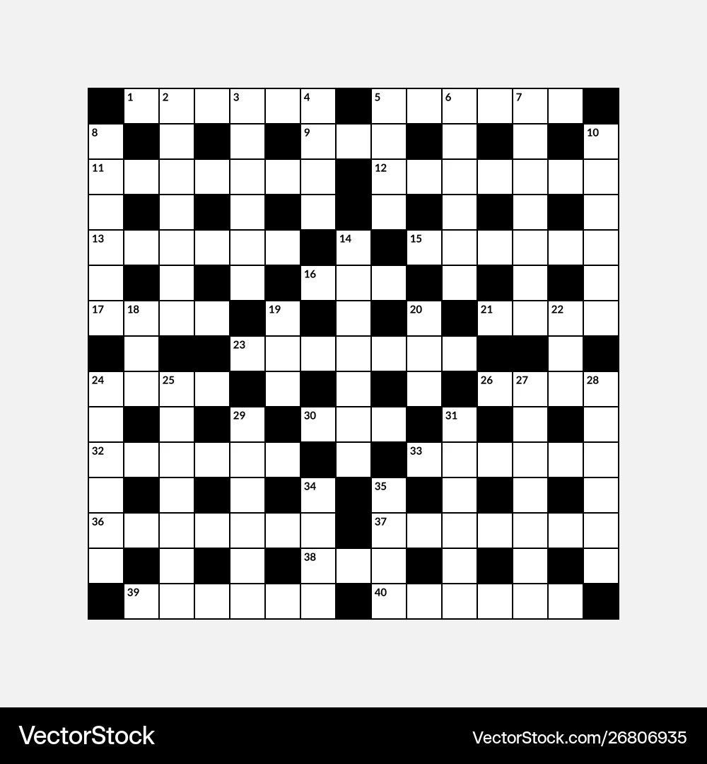 15x15 Empty Crossword Puzzle Royalty Free Vector VectorStock