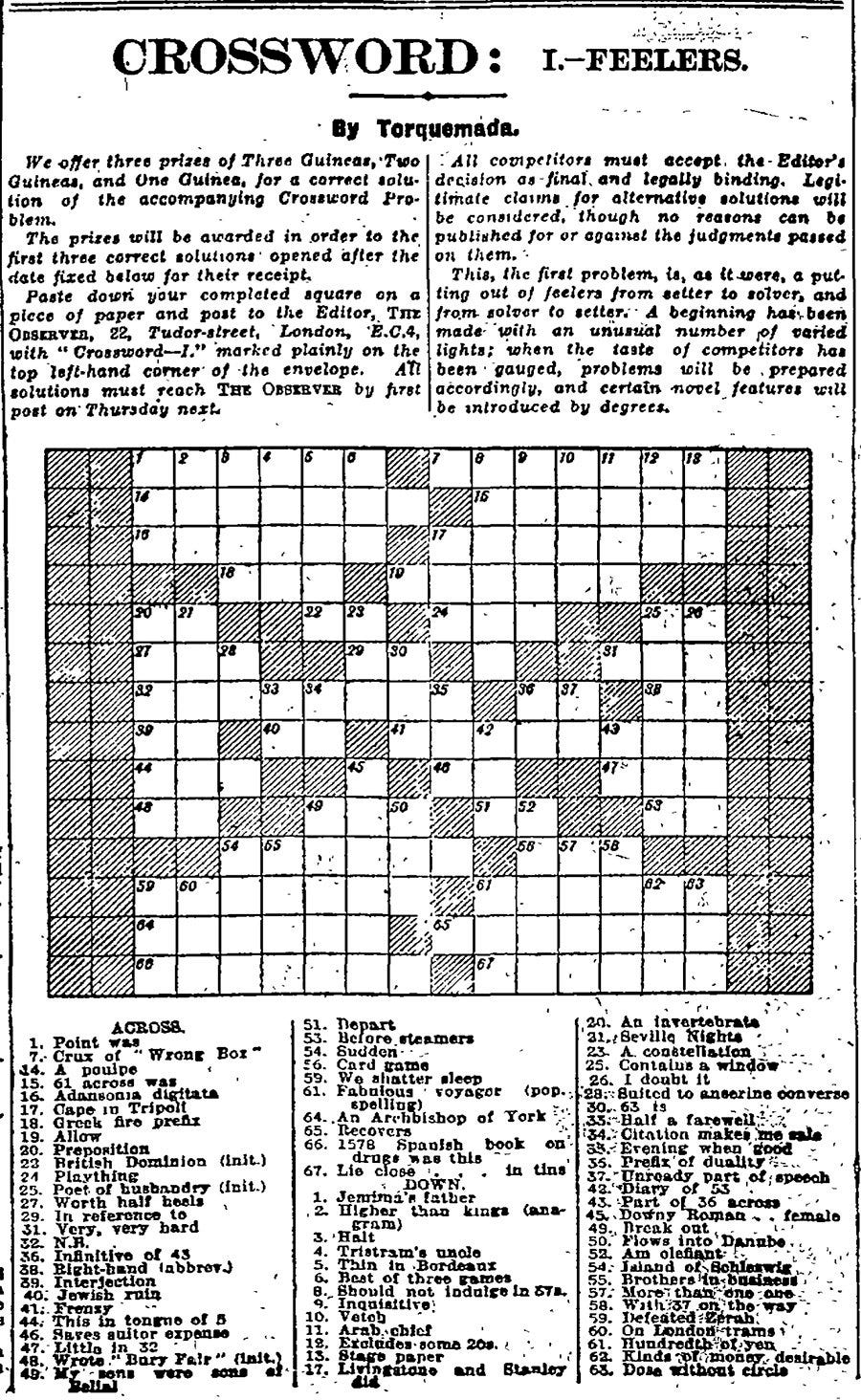 1926 The Year In Crosswords 2 Of 2 T Campbell s Grid
