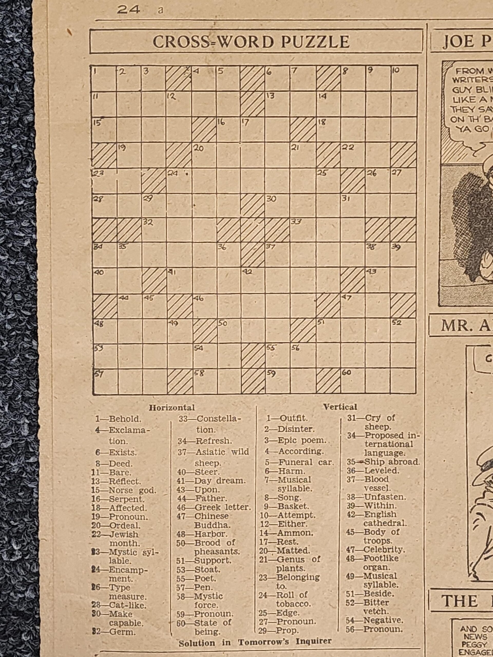 1932 Philadelphia Inquirer Crossword Puzzle R crossword