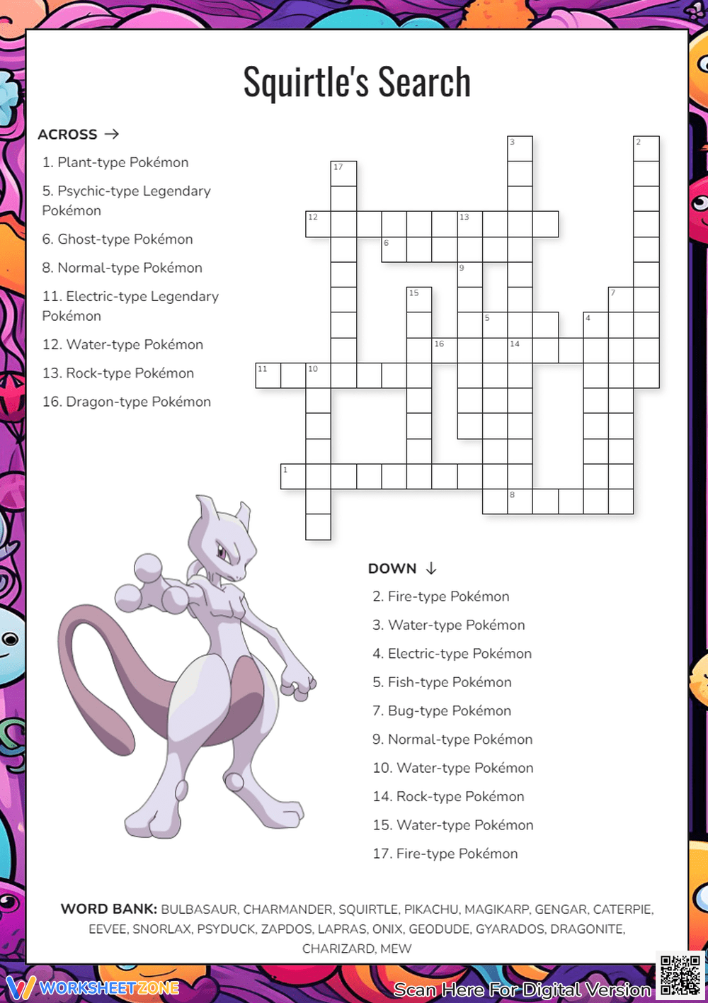 1st Grade Pokemon Crossword Puzzle Worksheets 1st Grade Pokemon Crossword Puzzle Worksheets