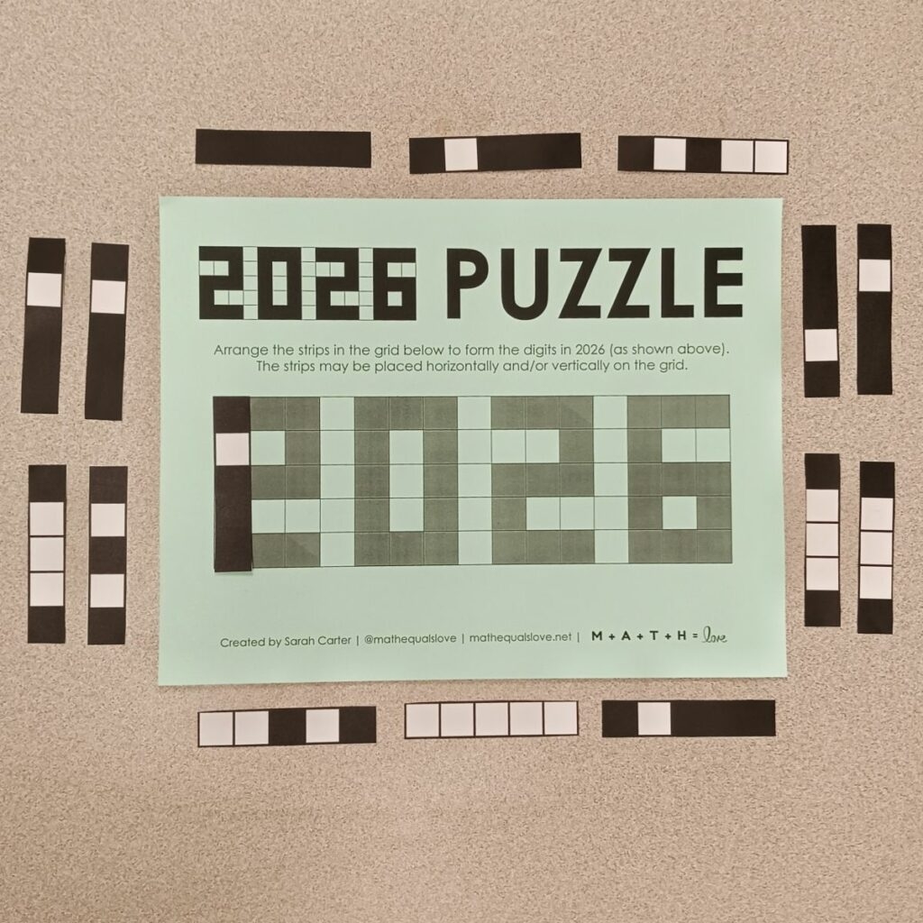 2026 Yearly Digit Grid Puzzle Free Printable PDF 
