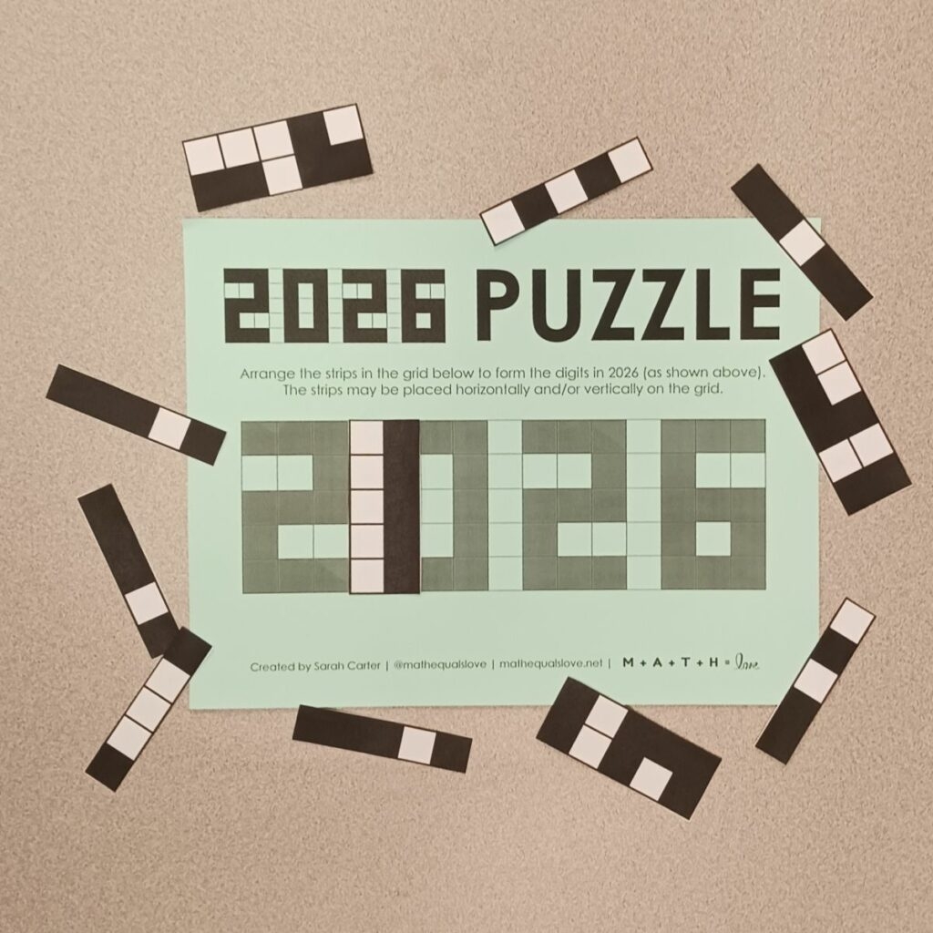 2026 Yearly Digit Grid Puzzle Free Printable PDF 