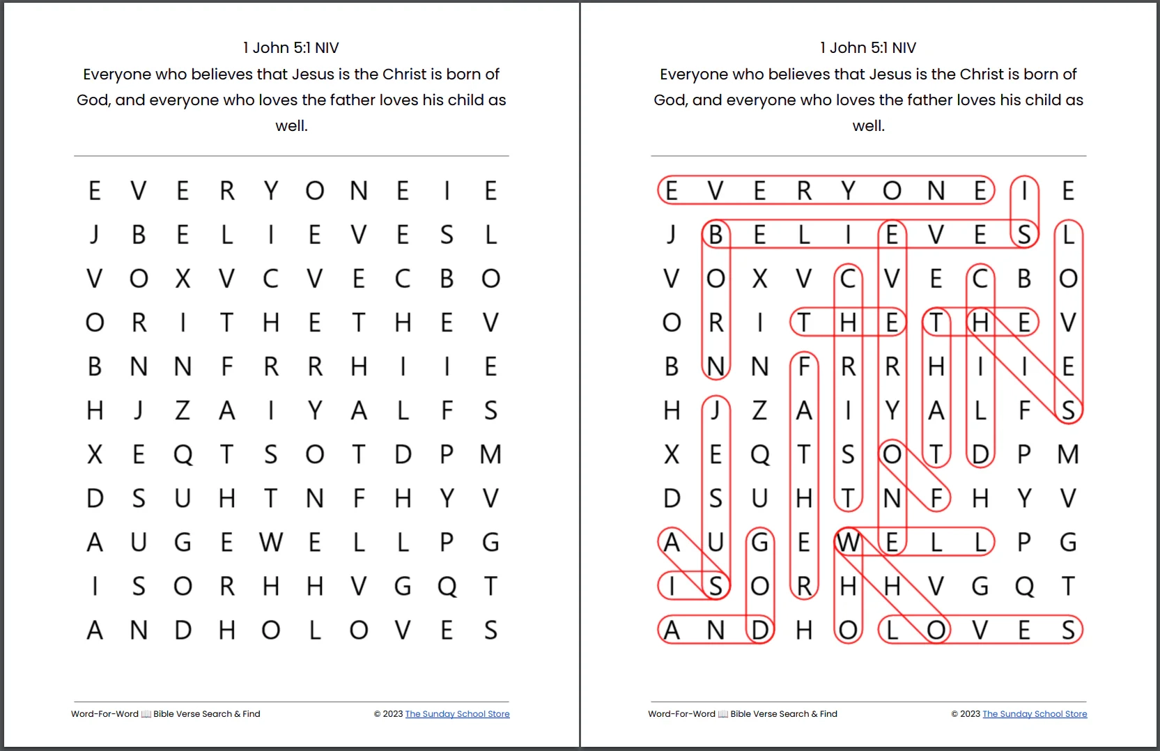 25 Free Bible Word Search Puzzles PDF Printable Download Sunday School Store