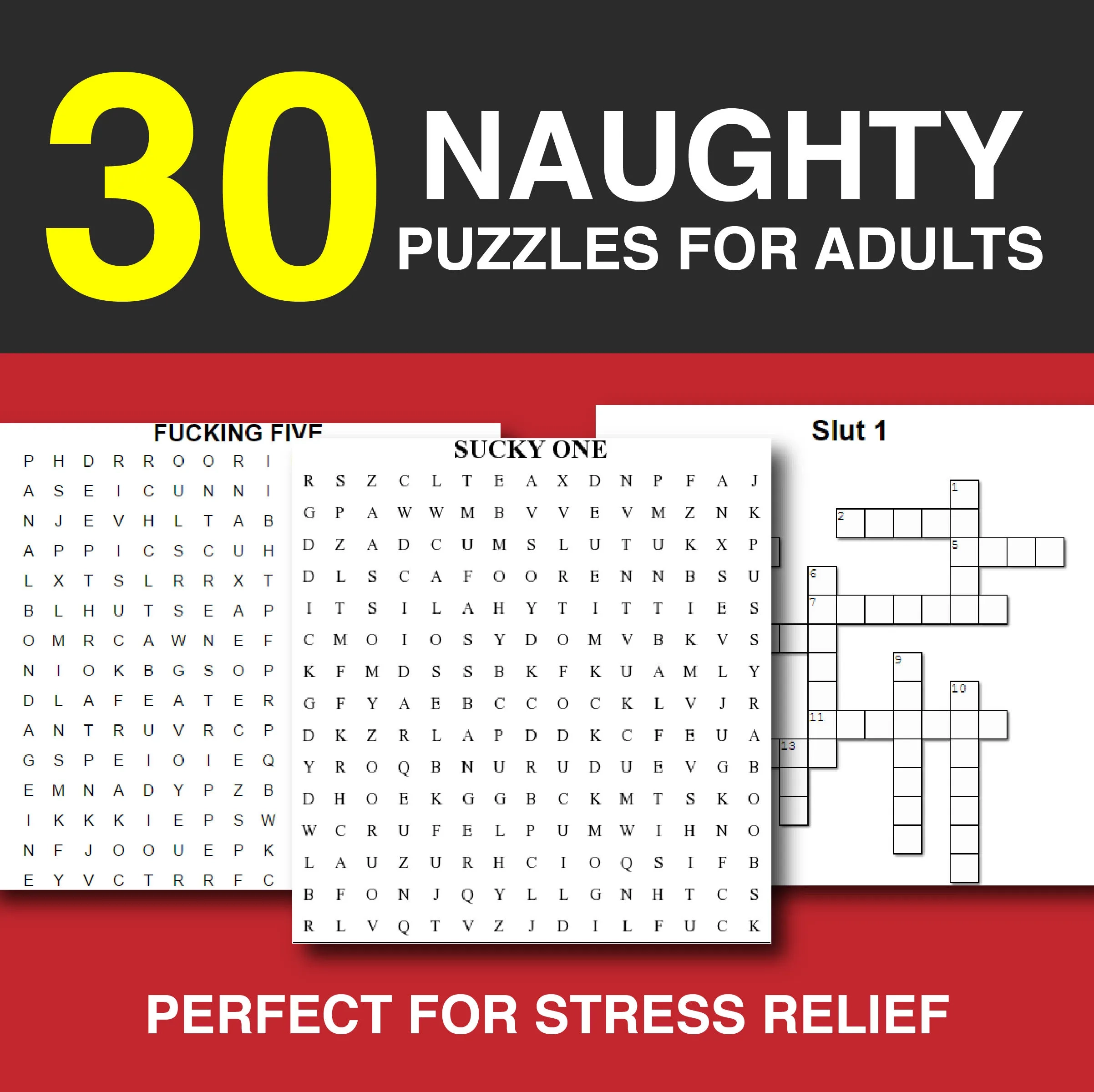 30 Naughty Puzzles For Adults Instant Download Printable PDF Naughty Crossword And Word Search Puzzles For Adults Dirty Gifts Bachelorette Etsy