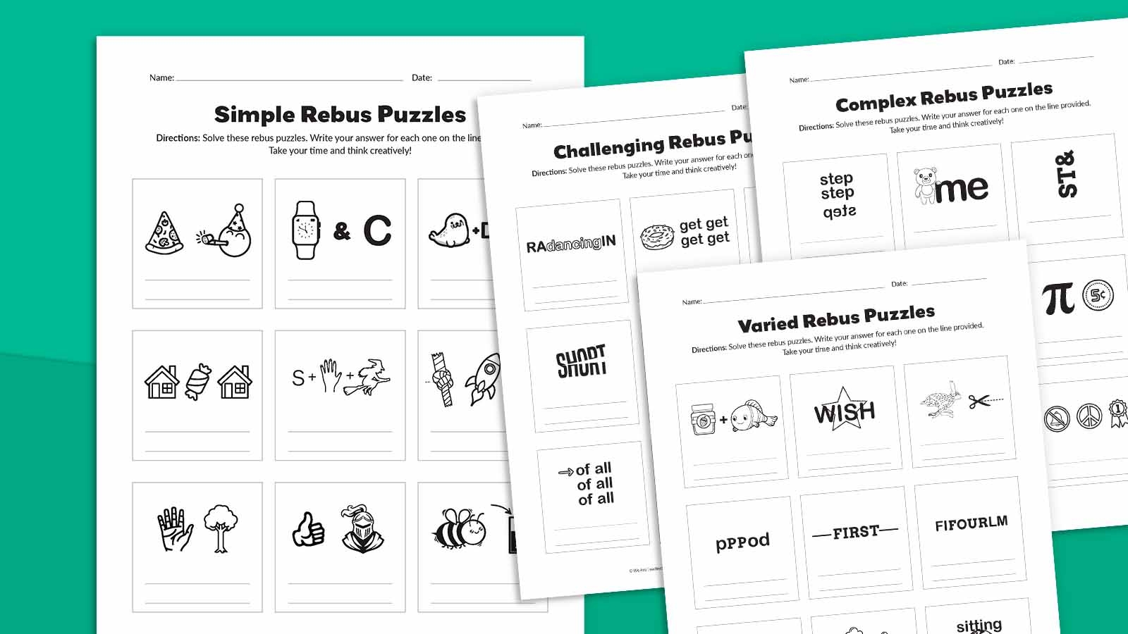 36 Rebus Puzzles With Answers Free Printable 36 Rebus Puzzles With Answers Free Printable
