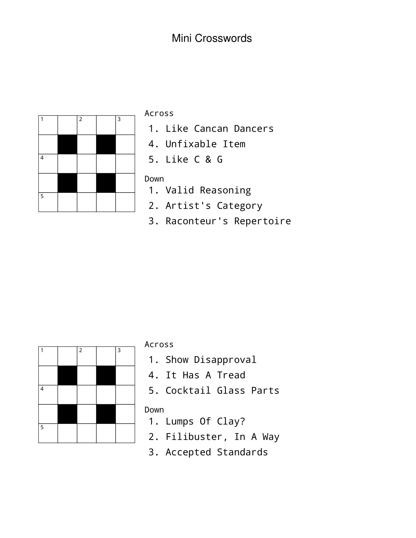 40 Fun 5x5 Mini Crossword Puzzles Word Games Mini Puzzle Games Crossword Challenge Word Puzzles Etsy Denmark