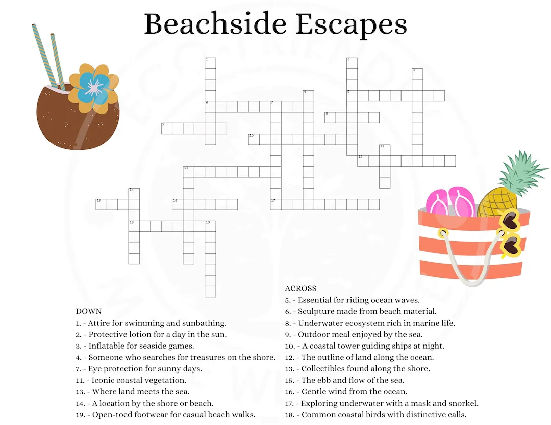 8 Sea Lovers Crossword Puzzles PDF Instant Download Etsy