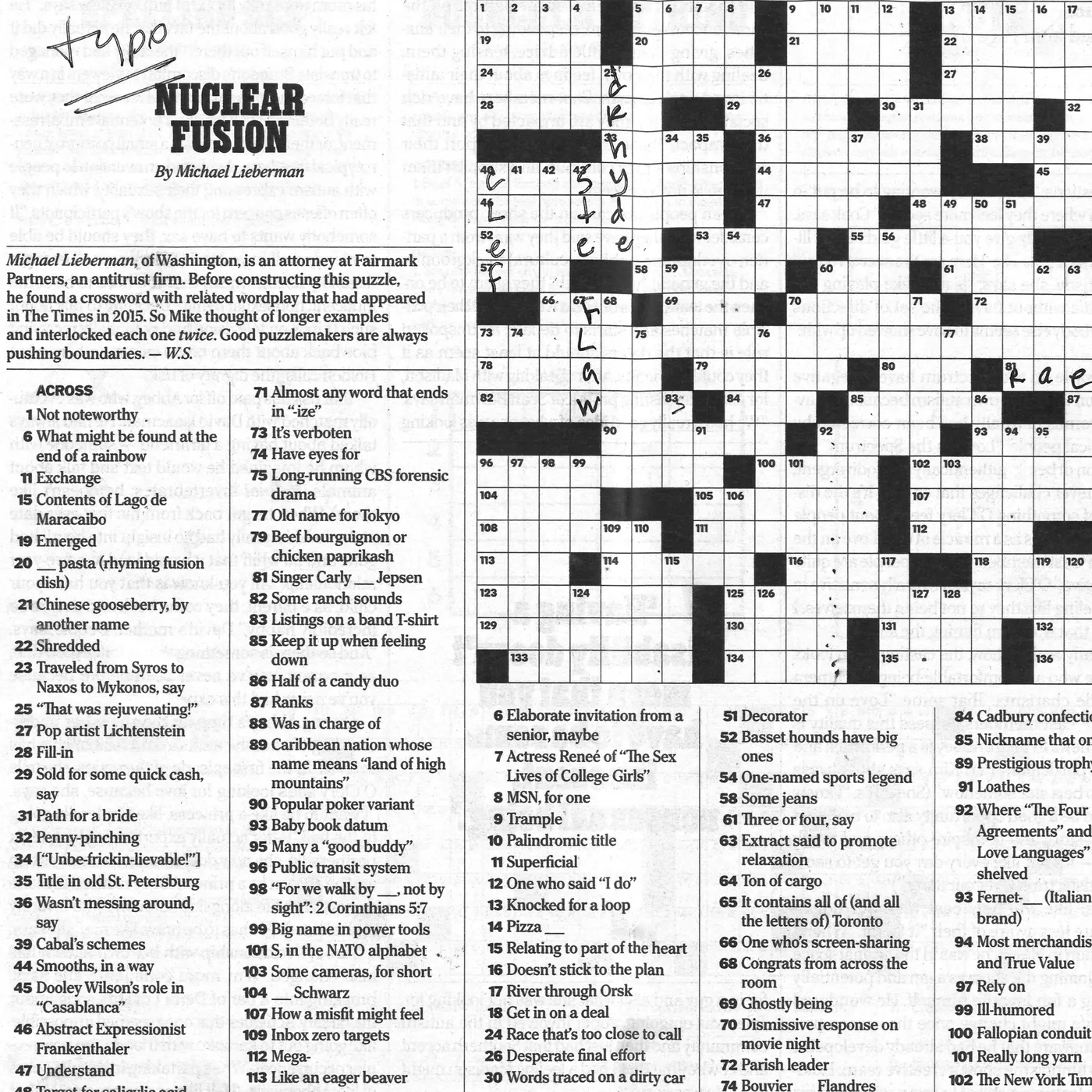 A New York Times Crossword Error Causes Existential Crisis