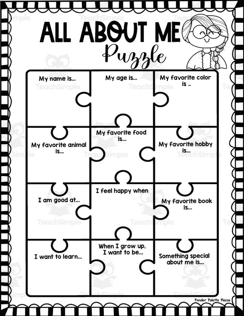 All About Me Puzzle Activity By Teach Simple
