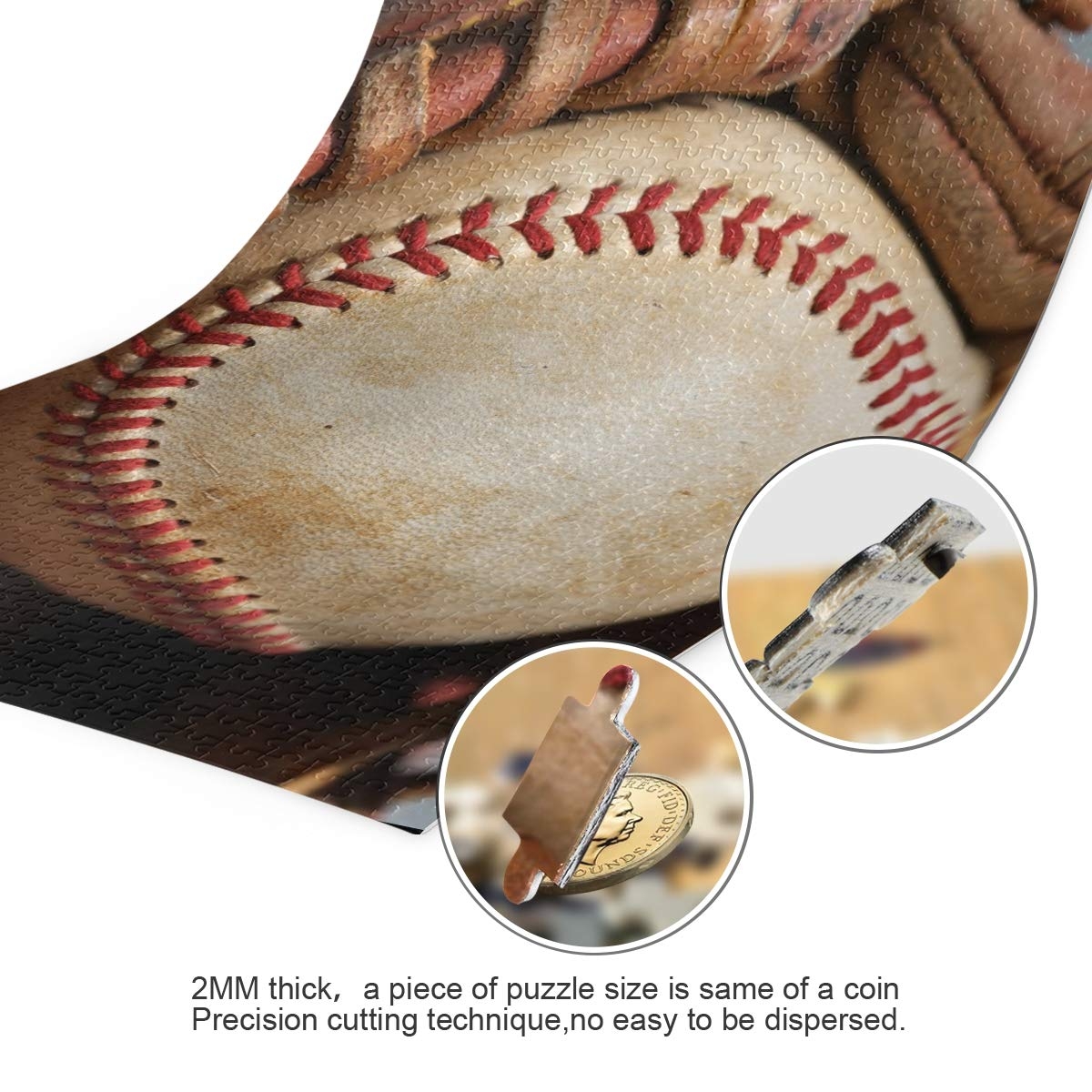 Amazon Jigsaw Puzzles Close Up Of A Baseball 500 Piece Decompressing Fun Game For Adults Everything Else