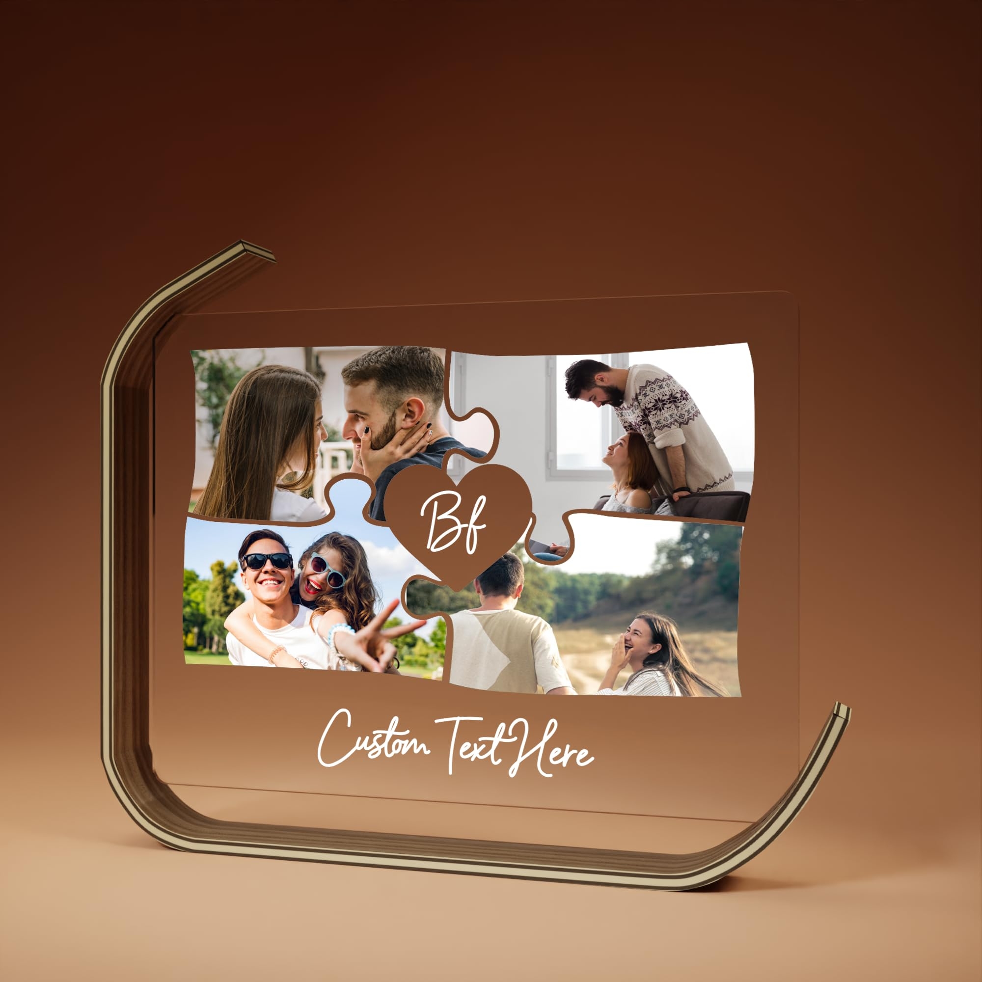 Amazon Personalized Acrylic Plaque For Couple Gifts Choose Your Favorite Photos For Women Personalized Gift For Boyfriend Gifts For Him Her K Puzzle Heart Home Kitchen