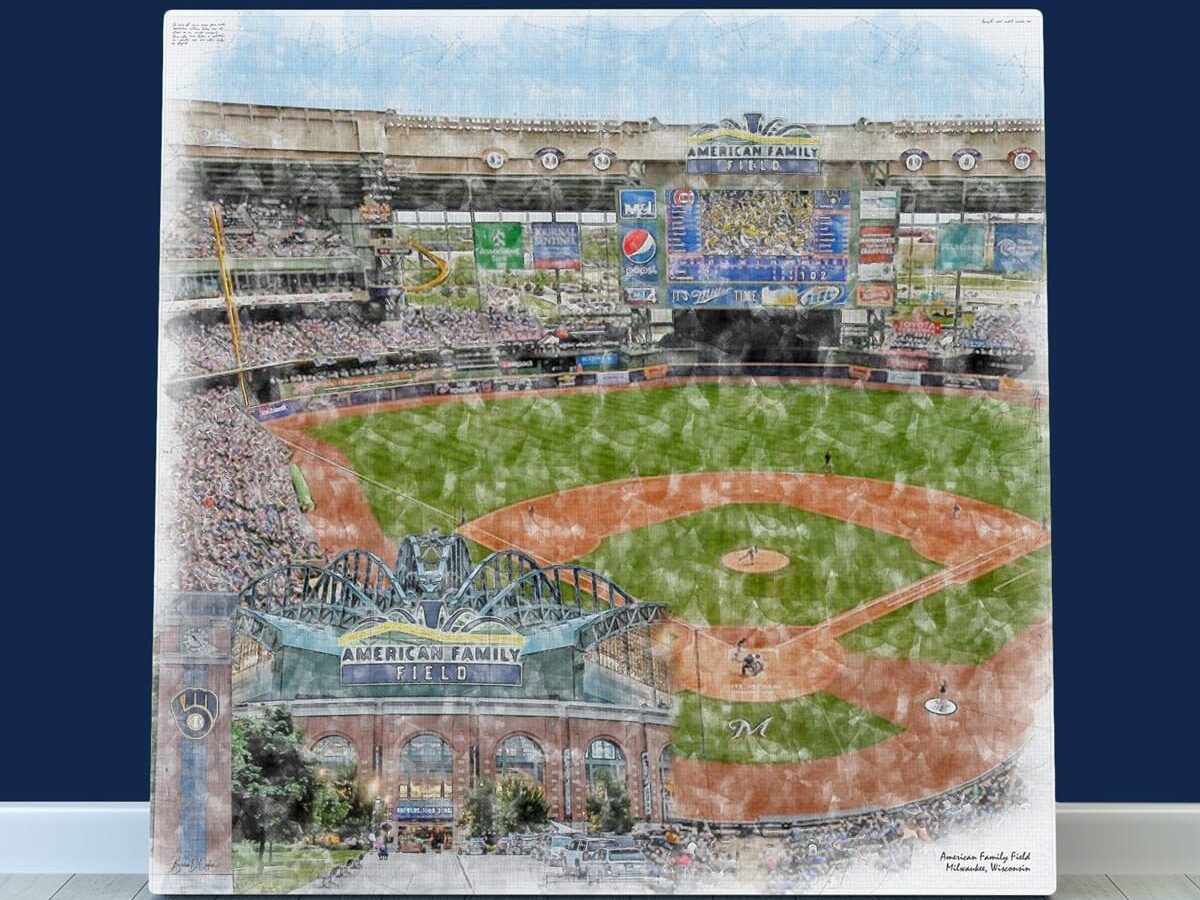American Family Field Print Milwaukee Brewers Baseball Stadium Art