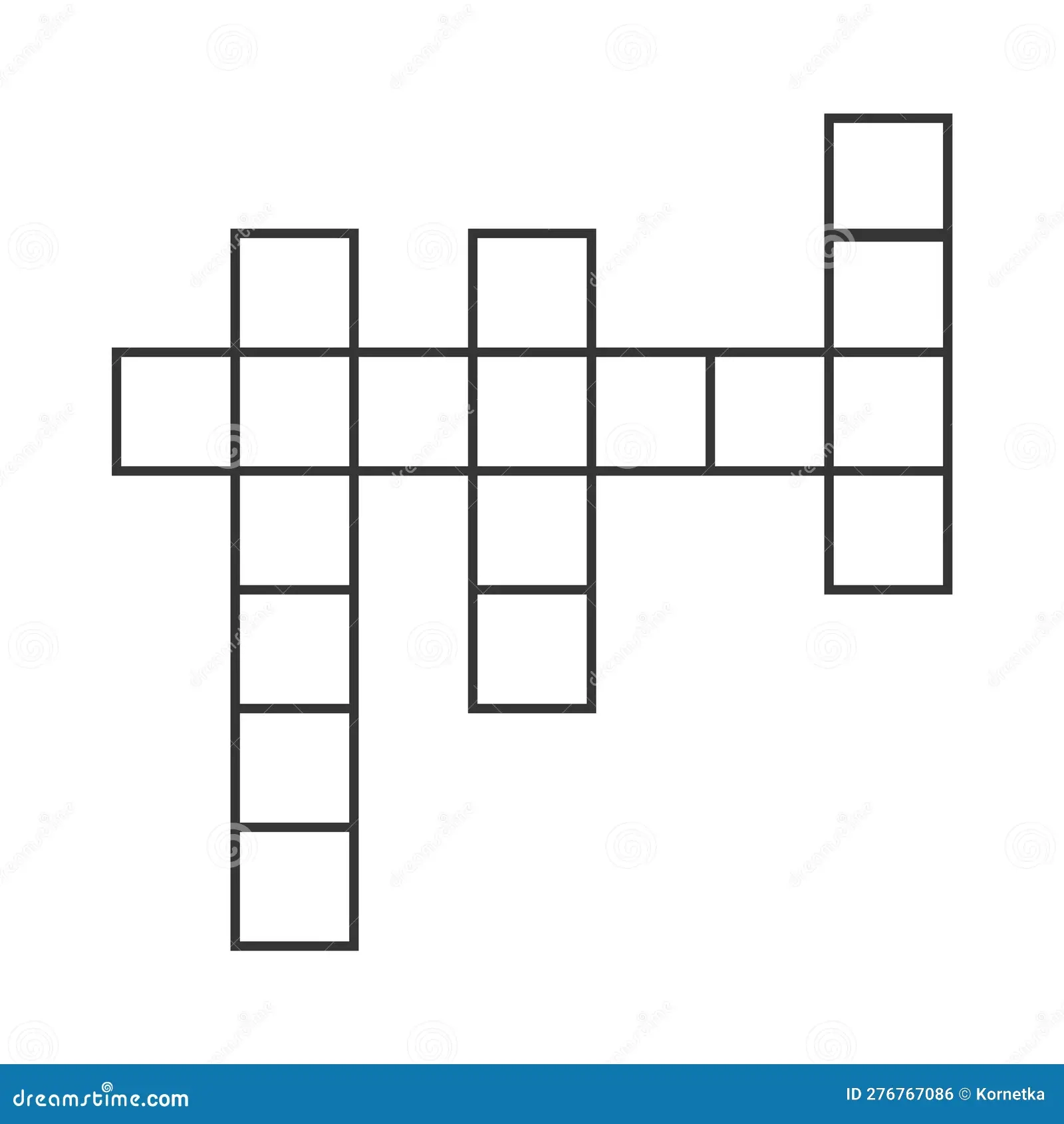 An Empty Grid Template For A 4 word Crossword Puzzle Stock Vector Illustration Of Education Play 276767086
