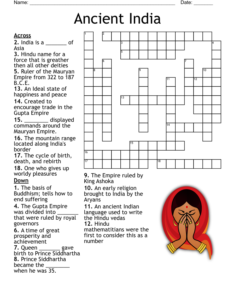 Ancient India Crossword WordMint