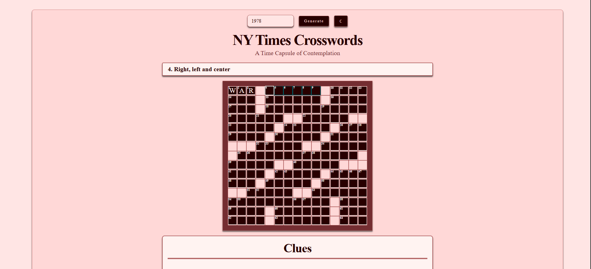 Archived JSON Of NYT Crosswords R webdev
