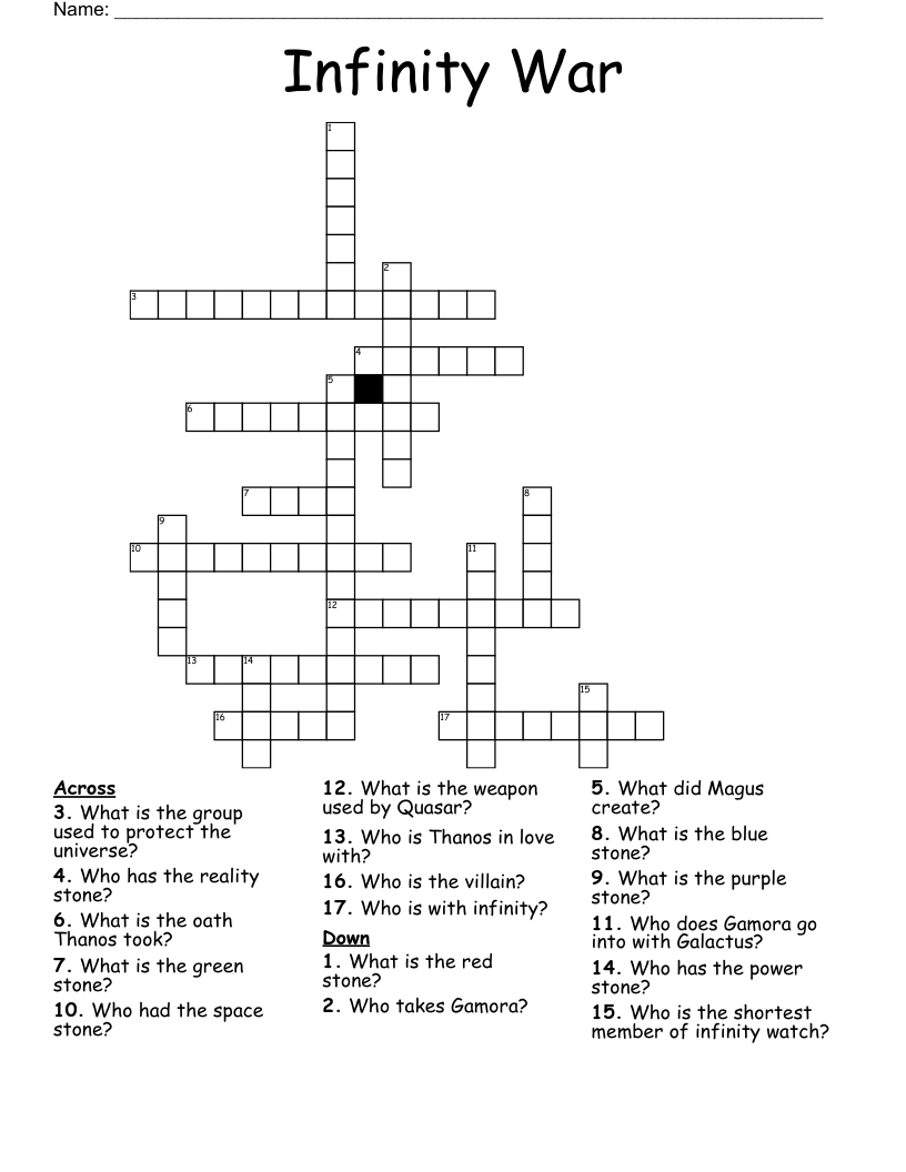 Avengers Endgame Word Search WordMint
