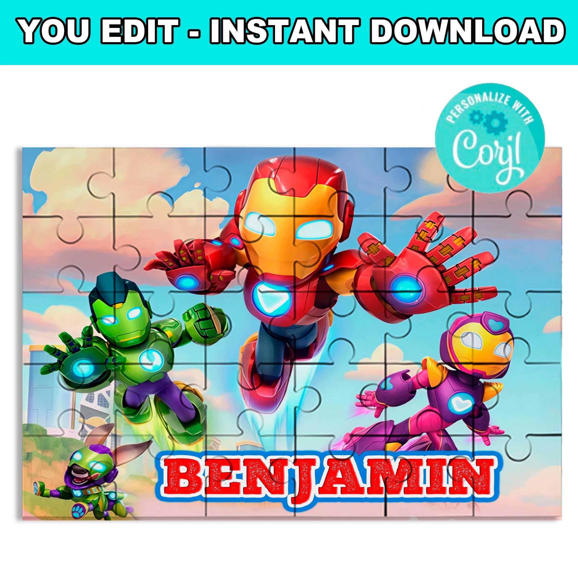 Avengers Iron Man Puzzle Etsy