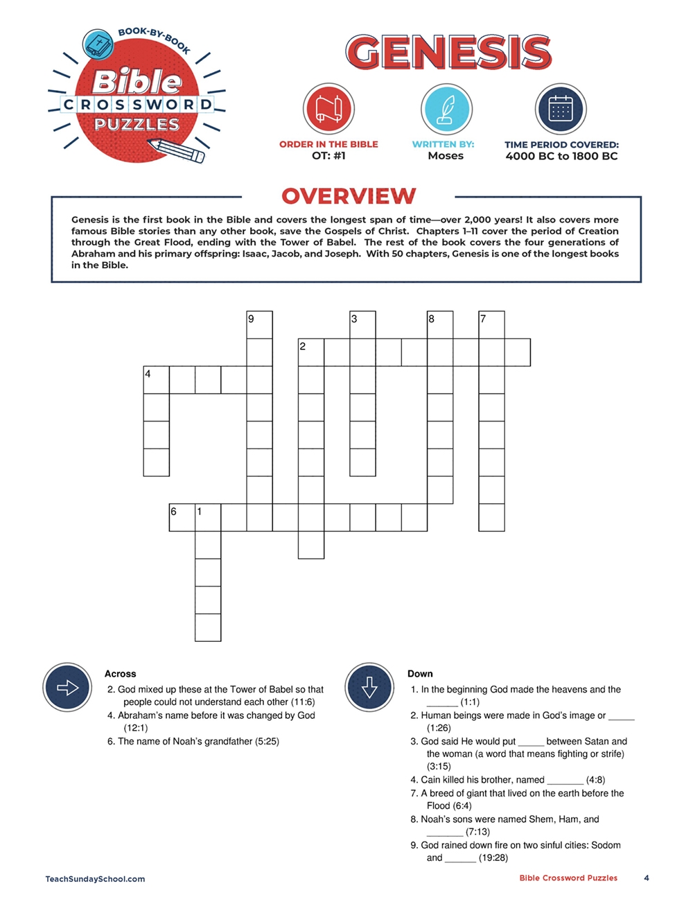 Bible Crossword Puzzles Teach Sunday School