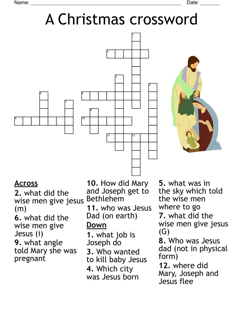 Birth Of Jesus Crossword WordMint