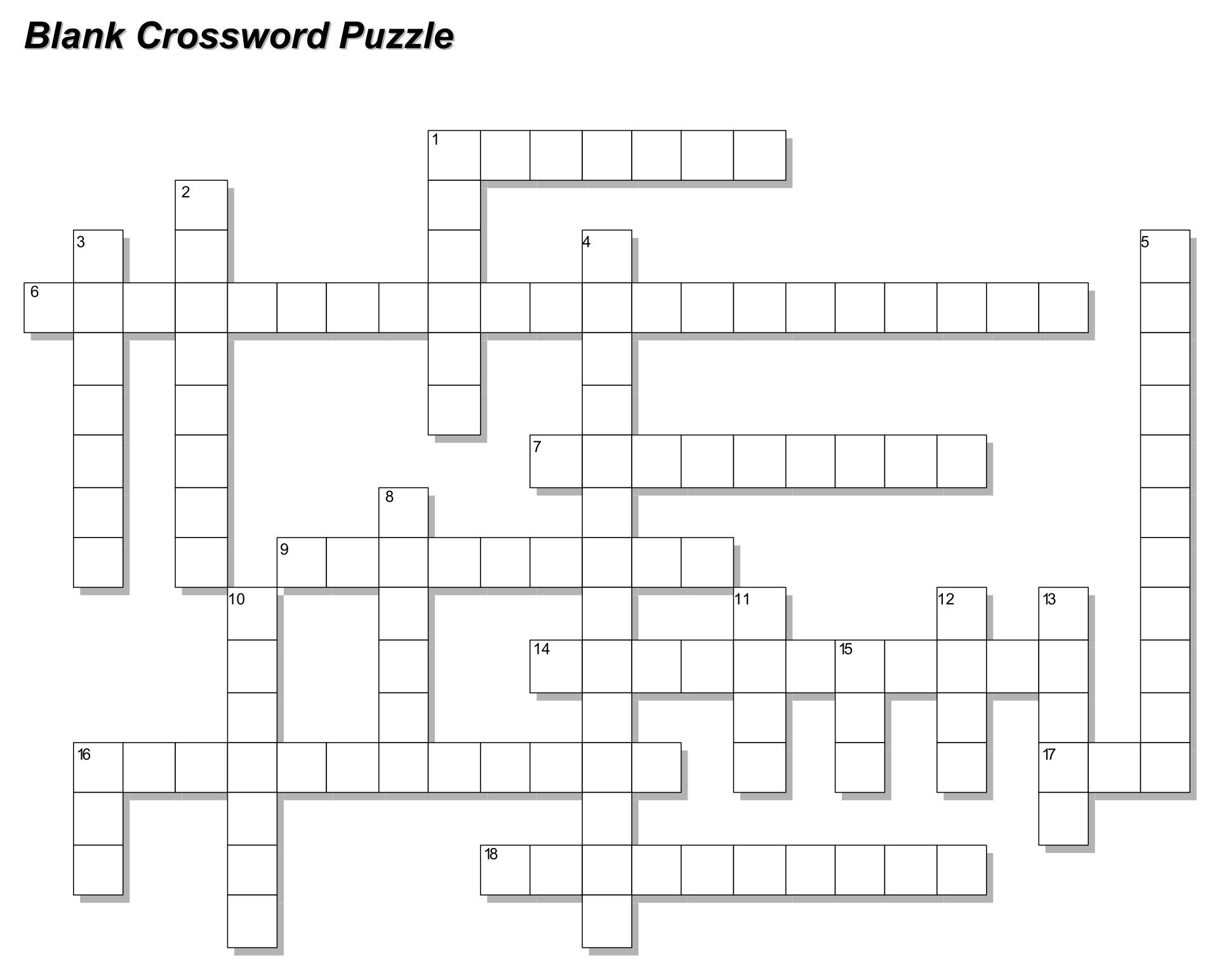 Blank Crossword Puzzle Template 10 Free PDF Printables Printablee Worksheets Library