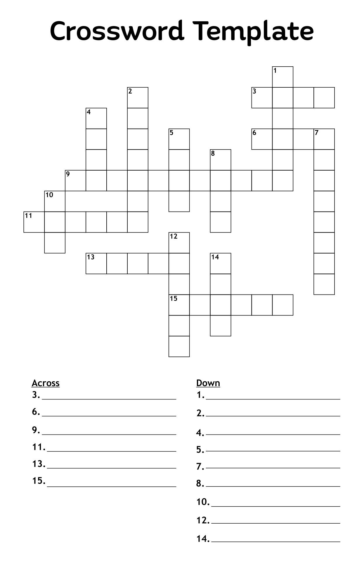 Blank Crossword Puzzle