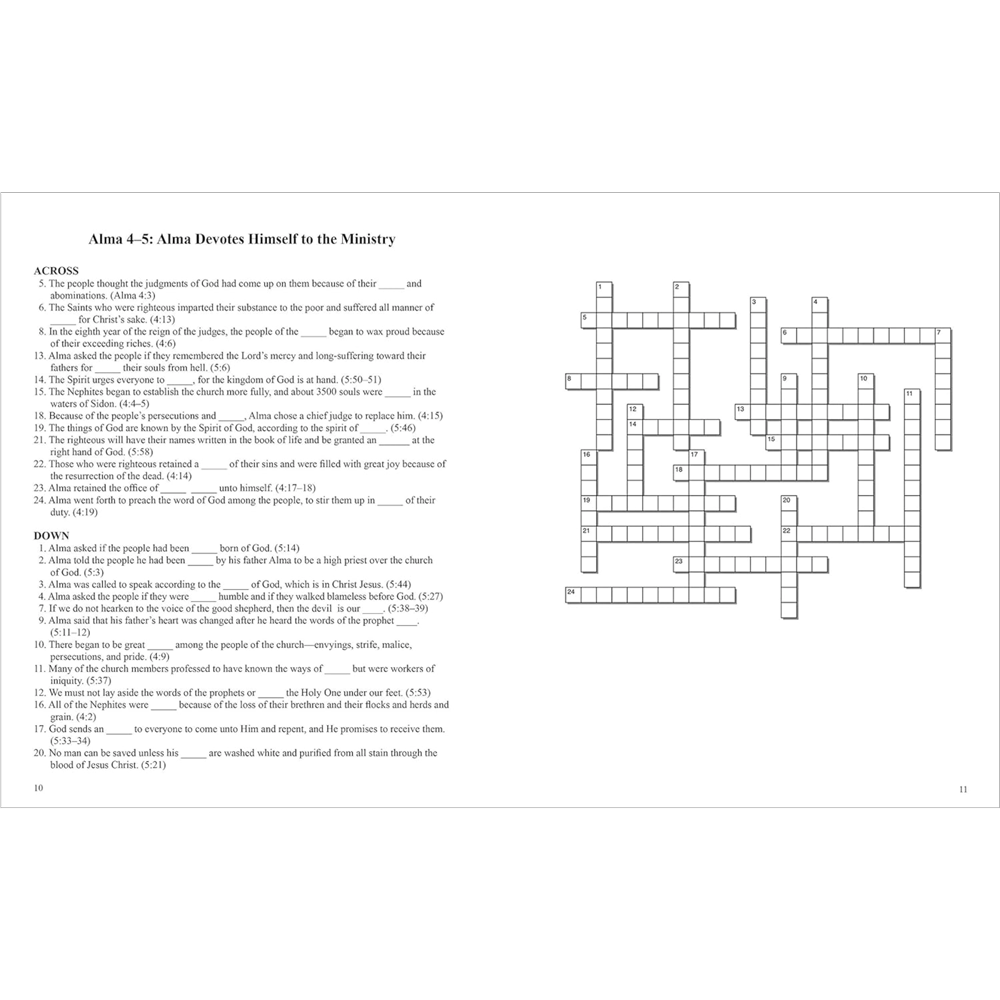 Book Of Mormon Puzzles Crossword Alma Through Helaman PRINCE LINDA Deseret Book