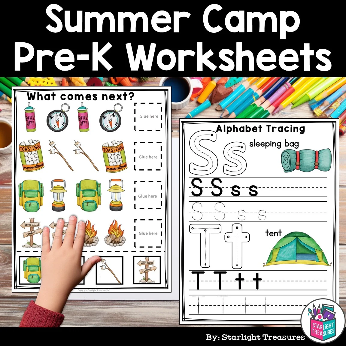 Camping Pre K Kindergarten Worksheets For Early Readers Summer Camp Starlight Treasures LLC