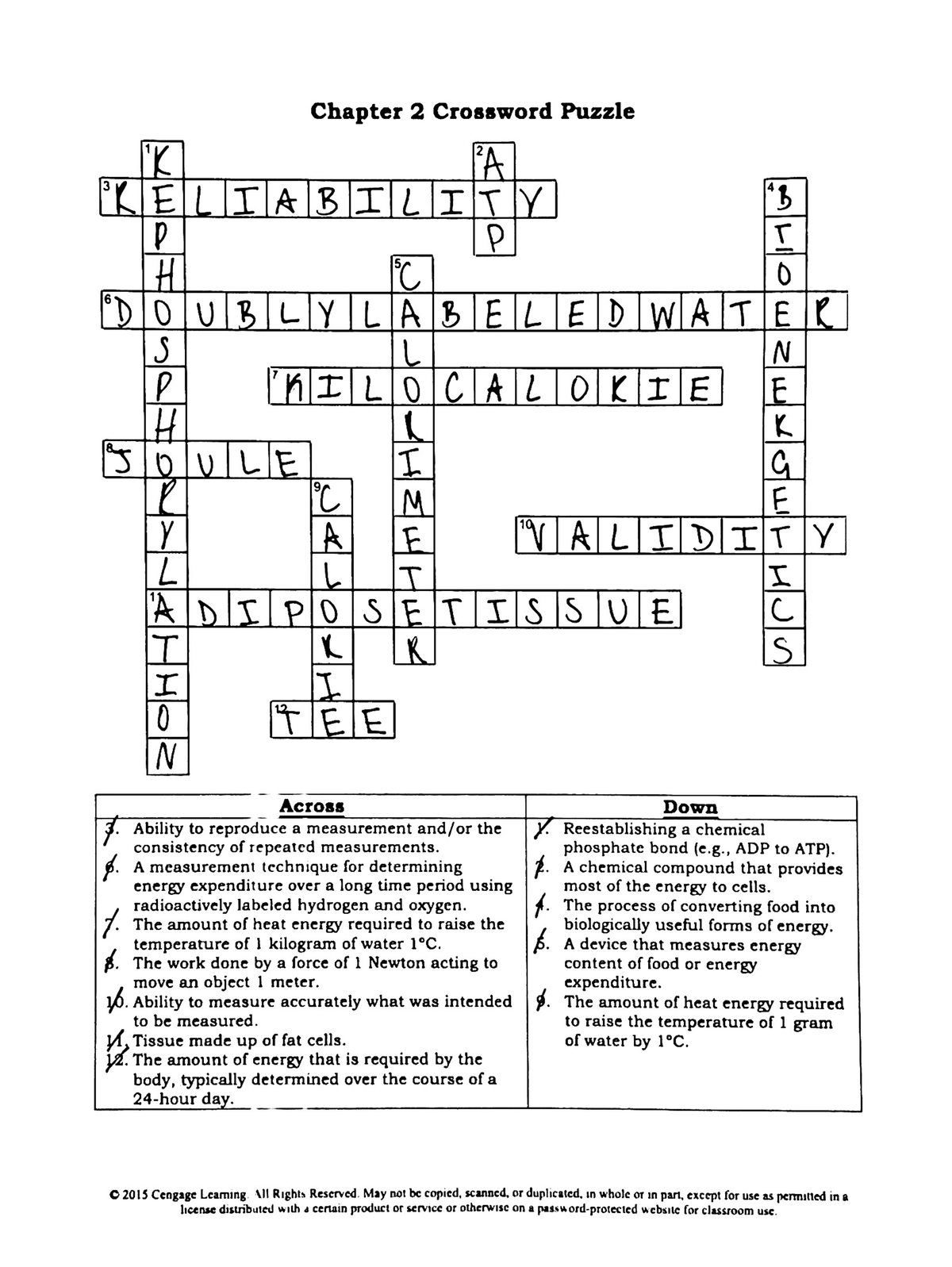 Chapter 2 Crossword Puzzle Solutions And Key Concepts Studocu