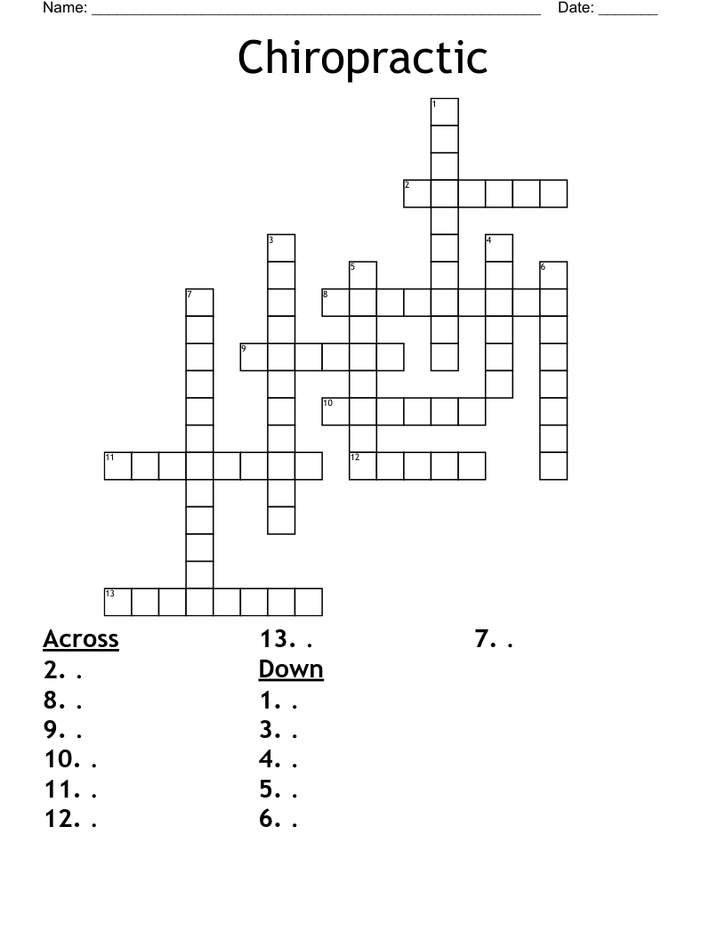 Chiropractic Crossword WordMint