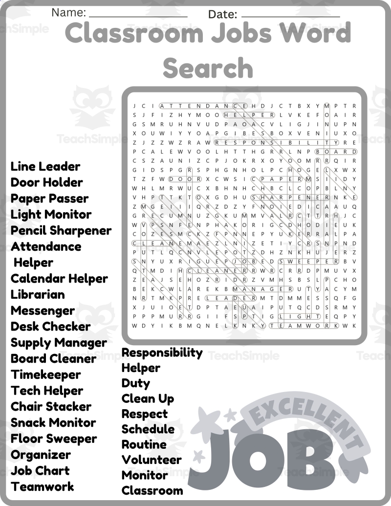 Classroom Rules Word Search Puzzle Worksheet Activities By Teach Simple