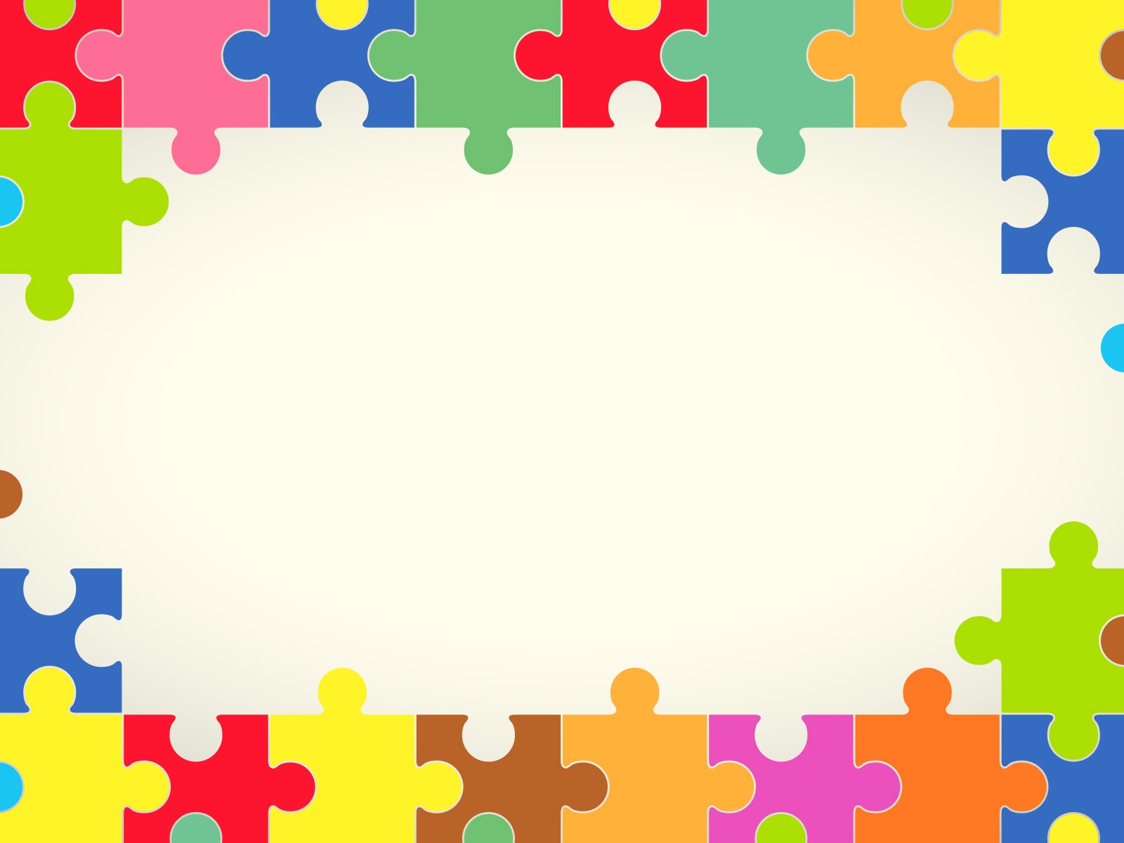 Colourful Puzzles Powerpoint Templates Border Frames Objects Backgrounds