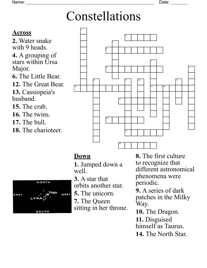 Constellations Crossword WordMint