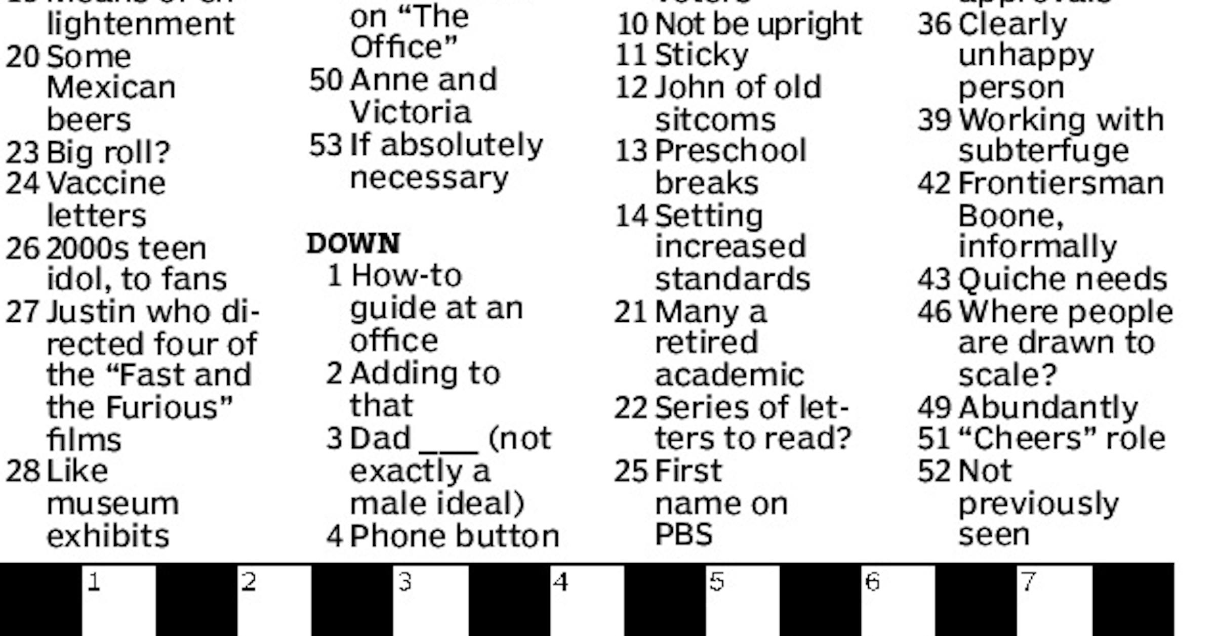 Correction Friday s New York Times Crossword Puzzle